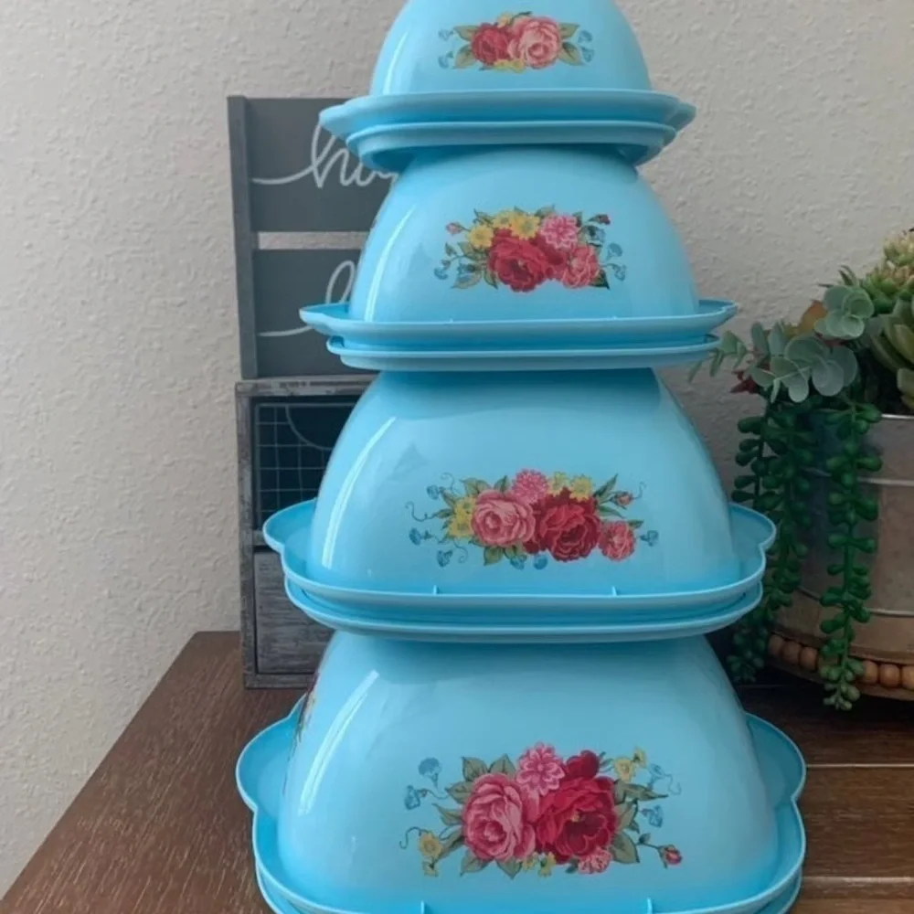 Pioneer Woman 8pc Food Storage Set Sweet Rose